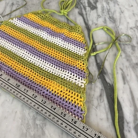 Crochet Knit Halter Top, NWT - Picture 4 of 5